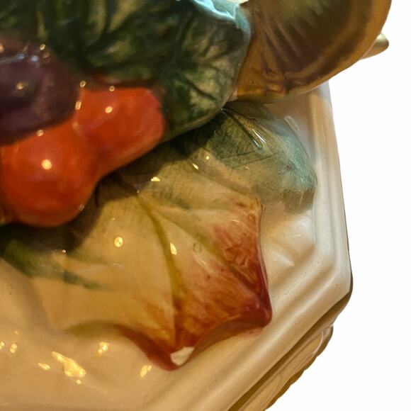 Fitz and Floyd China 1996 Handpainted Snowflakes Fruit Covered Dish - Picture 3 of 10